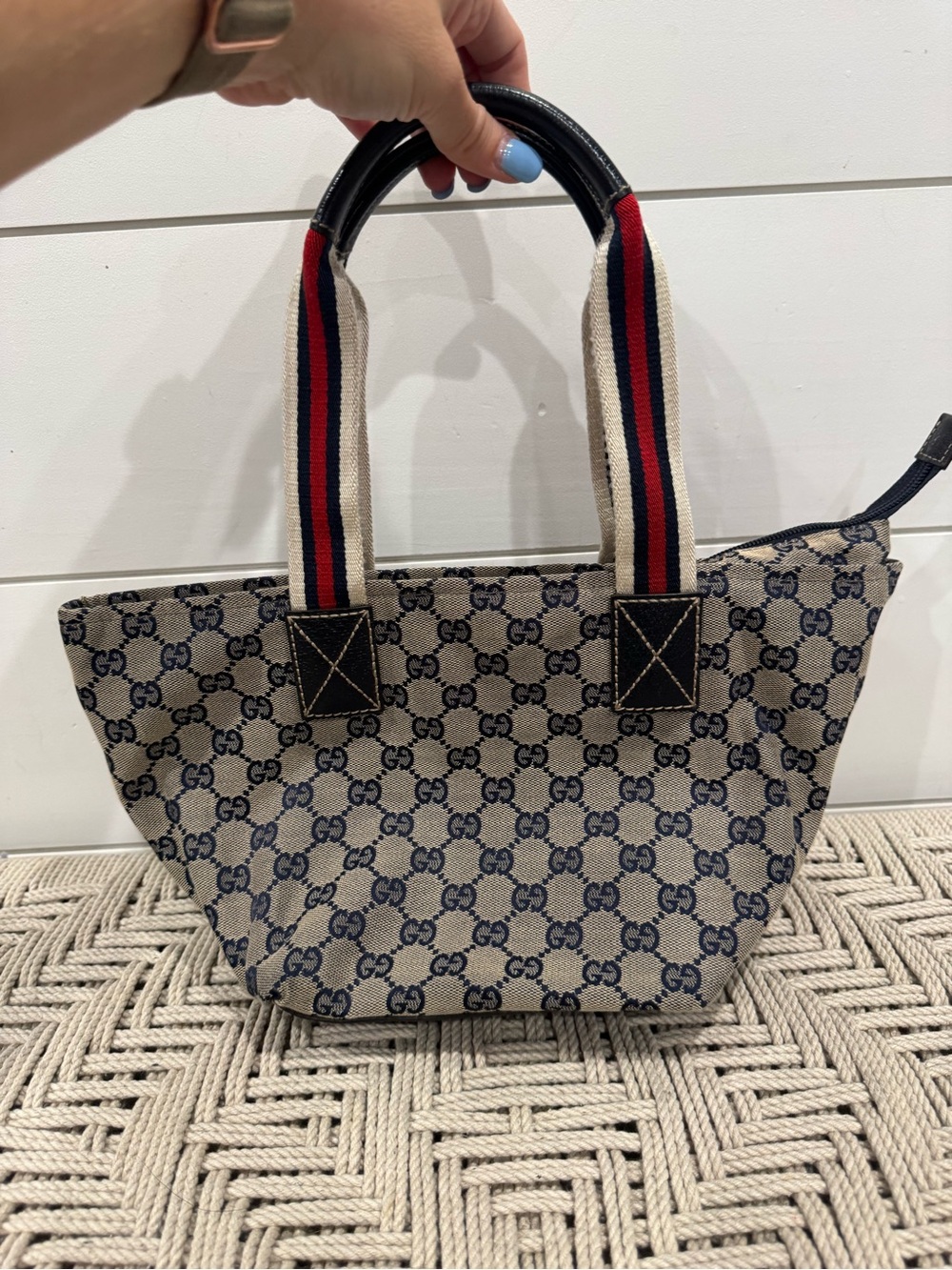 Gucci GG canvas navy web tote bag - Picture 12 of 12